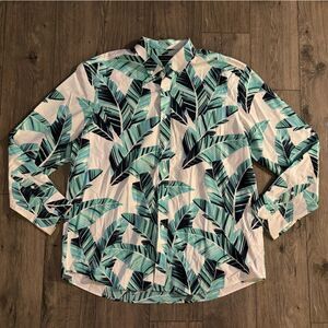 Club Room Tropical AOP Hawaiian long‎ sleeve Shirt XL